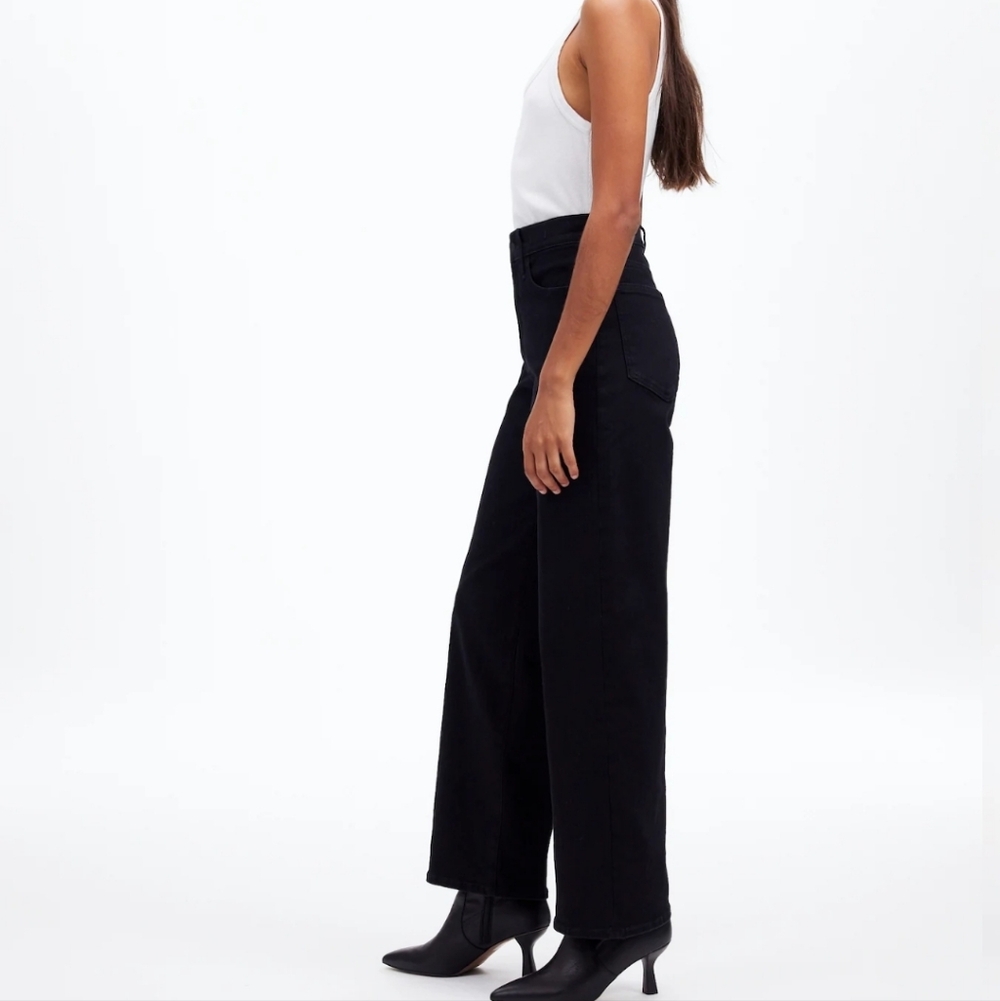 Madewell The Petite Perfect Vintage Wide-Leg Jean NM902 Size 28P NWT Black - Picture 2 of 9
